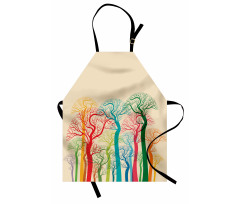 Colorful Abstract Trees Apron