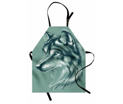 Wild Exotic Wolf Image Apron