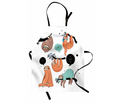 Smiling Sloth Cartoon Apron