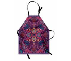 Modern Paisley Dot Leaf Apron