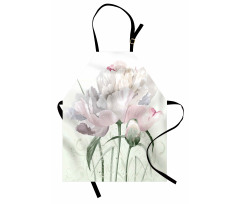 Pink Rose Tulip Abstract Apron