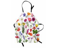 Botanik Mutfak Önlüğü Bahar Çiçekleri Desenli