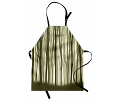 Orman Mutfak Önlüğü Yeşil Bambu Desenli