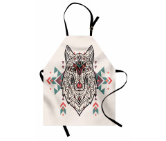 Big Wolf Head Ornaments Apron