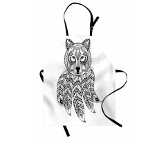 Native America Wolf Head Apron