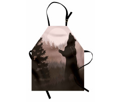 Wild Bear Night Jungle Apron