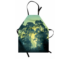 Mist Forest Trees Scene Apron