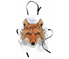 Geometric Fox Portrait Apron