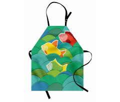 Sea Marine Waves Funky Apron