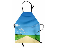 Sunny Sky Clouds Daisy Apron