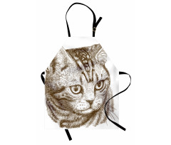 Portrait of a Kitty Hipster Apron