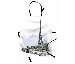 Eiffel Tower Birds Trees Apron