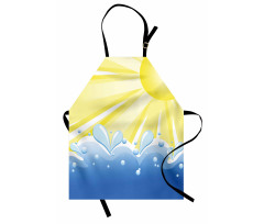 Vector Sun Wavy Sea Apron