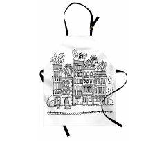 Sketchy Cartoon House Apron