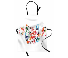 Abstract Wild Birds Owl Apron