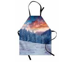 Winter Snowy Forest Sky Apron