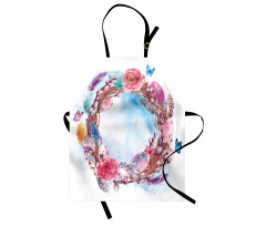 Floral Wreath Feathers Apron
