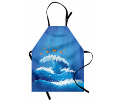 Fish and Wave in Ocean Apron