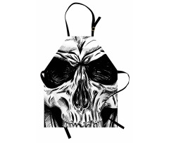 Gothic Sketch Evil Face Apron