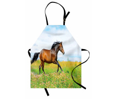 Horse Rural Flowers Apron