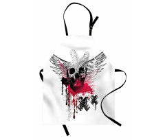Grunge Wings and Skull Apron