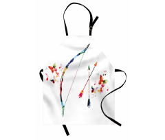 Abstract Bow and Arrow Apron