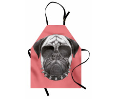 Pug Dog Sunglasses Colar Apron