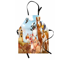 Animals in Farm Artwork Apron