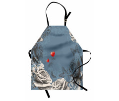 Grunge Rose Petal Heart Apron