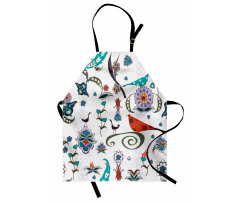 Colorful Florals Swirls Apron