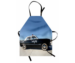 Old Police Car Digital Apron