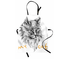 Hand Drawn Cat Apron