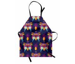 Vivid Flowers Pineapples Apron