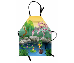Duck and Frog in a Lake Apron