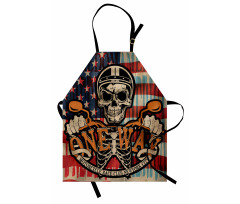 Biker Skull American Flag Apron