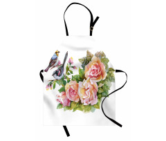 Wild Exotic Birds Roses Apron