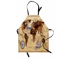 Retro Sketch World Map Apron