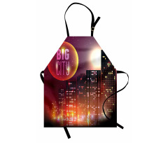 Urban City Night Skyline Apron