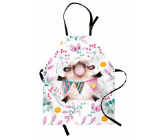 Watercolor Cartoon Sheep Apron