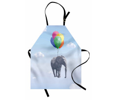 Elephant Baloons Sky Art Apron