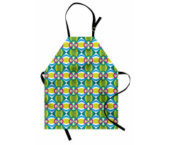 Floral Curvy Checked Apron