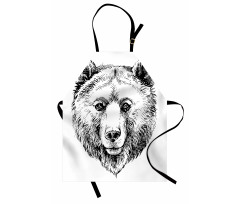 Grizzly Bear Ink Sketch Apron