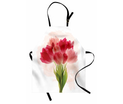 Watercolor Tulip Bouquet Apron