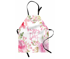 Watercolor Flowers Leaf Apron