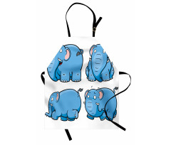 Cartoon Elephants Apron