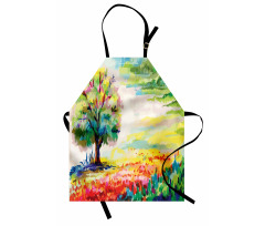 Colorful Rural Scenery Apron