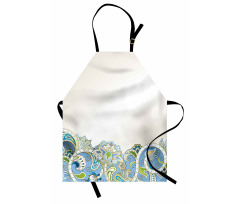 Abstract Flowers Curvy Apron