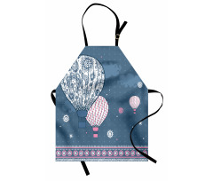 Air Balloons Polka Dots Apron