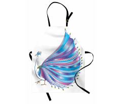 Stylized Peacock Feather Apron