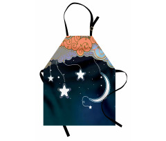 Clouds Stars and Moon Apron